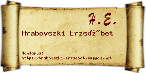 Hrabovszki Erzsébet névjegykártya