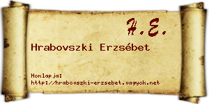 Hrabovszki Erzsébet névjegykártya